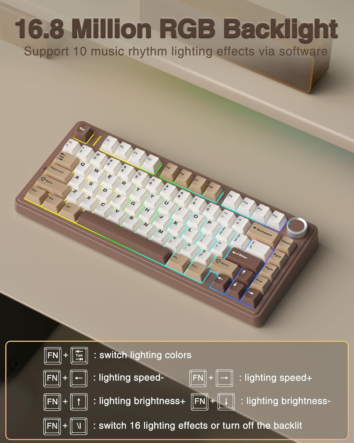 Detalle 2 de AULA F75 75% Wireless Mechanical Keyboard Review