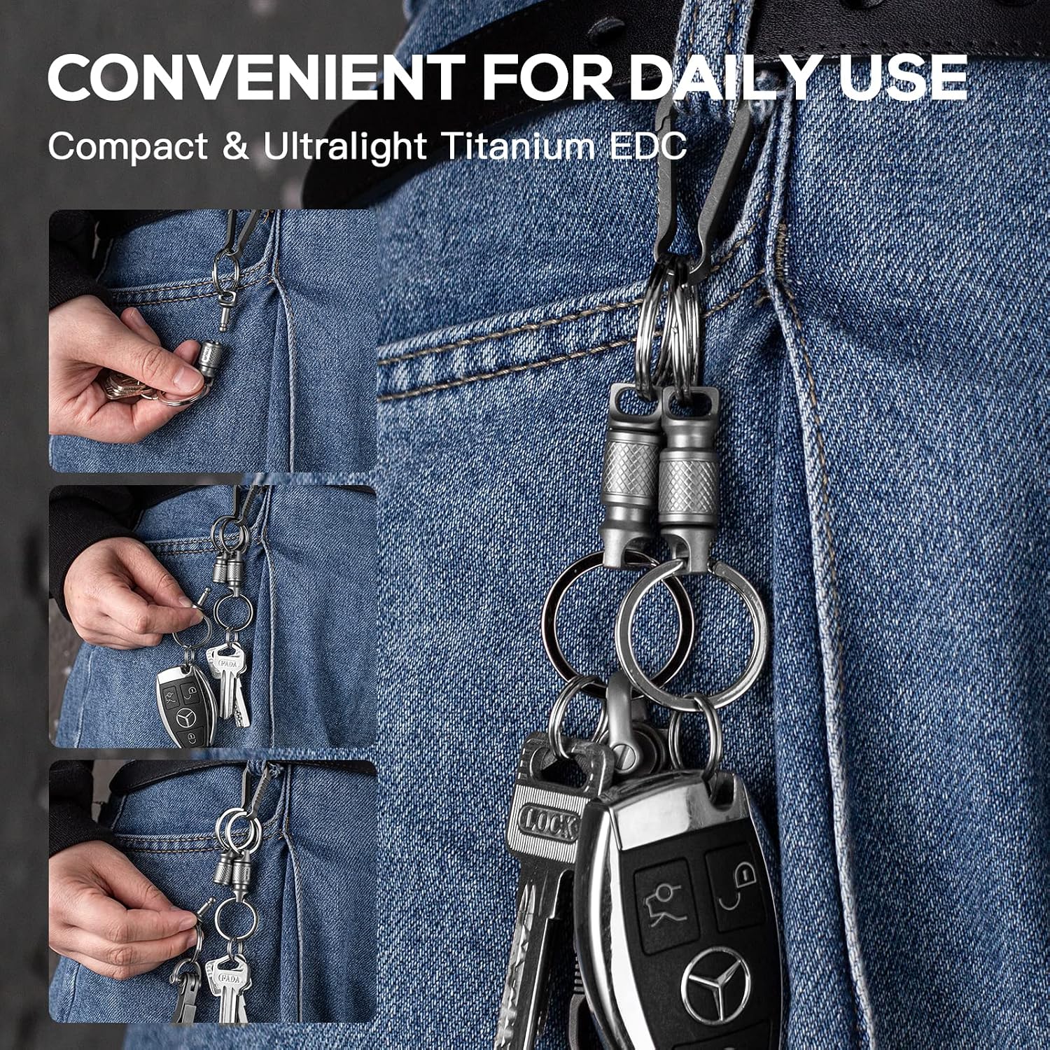 Thumbnail 5 de TISUR Quick-Release Keychain, Titanium