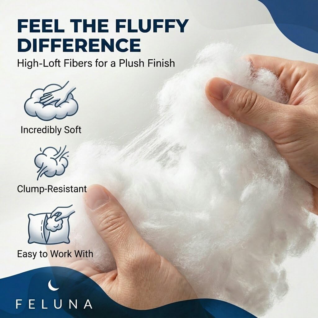 Thumbnail 3 de Feluna 42856446356185 Cushion Filling, 0.5 kg Polyester, Oeko-Tex, Washable