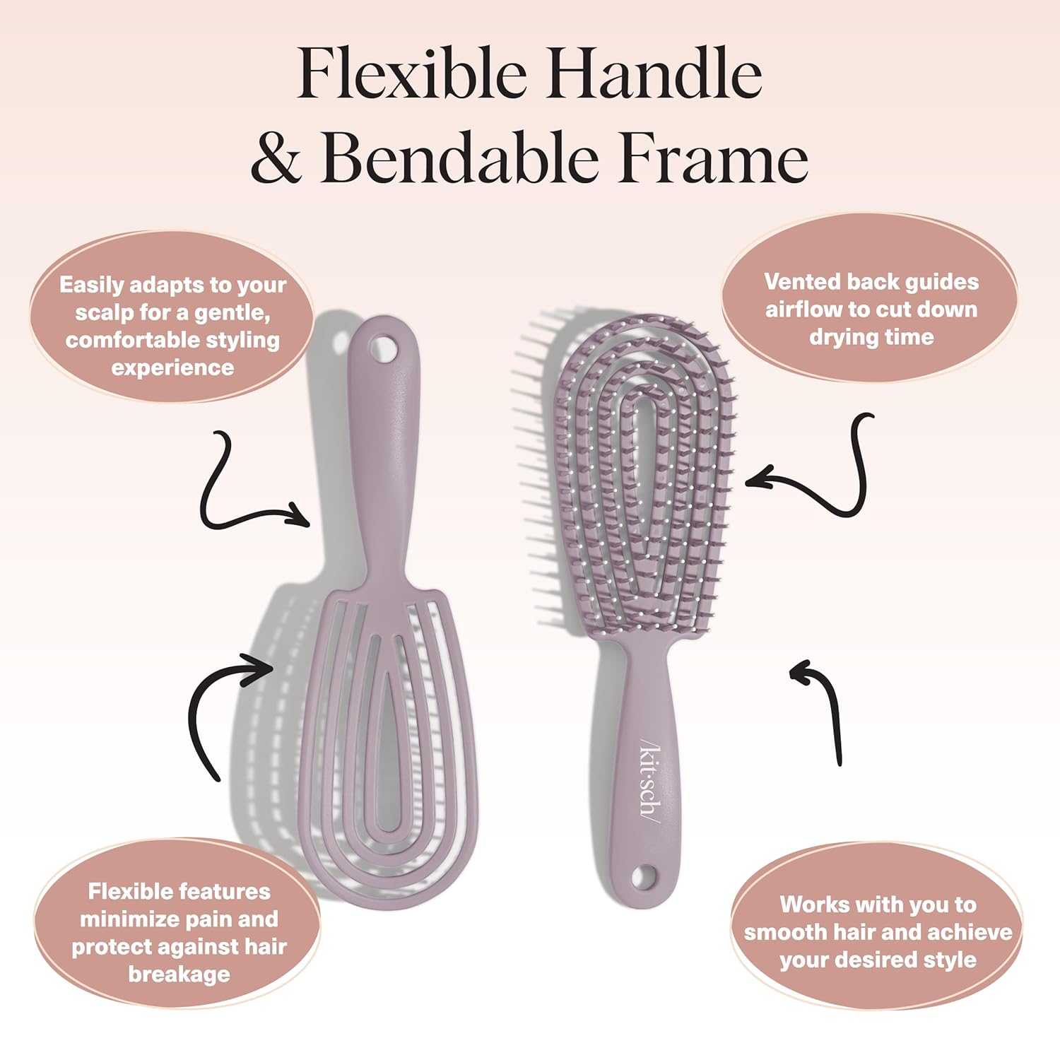 Thumbnail 3 de Kitsch Detangler Brush Flexible Frame for Curly Hair
