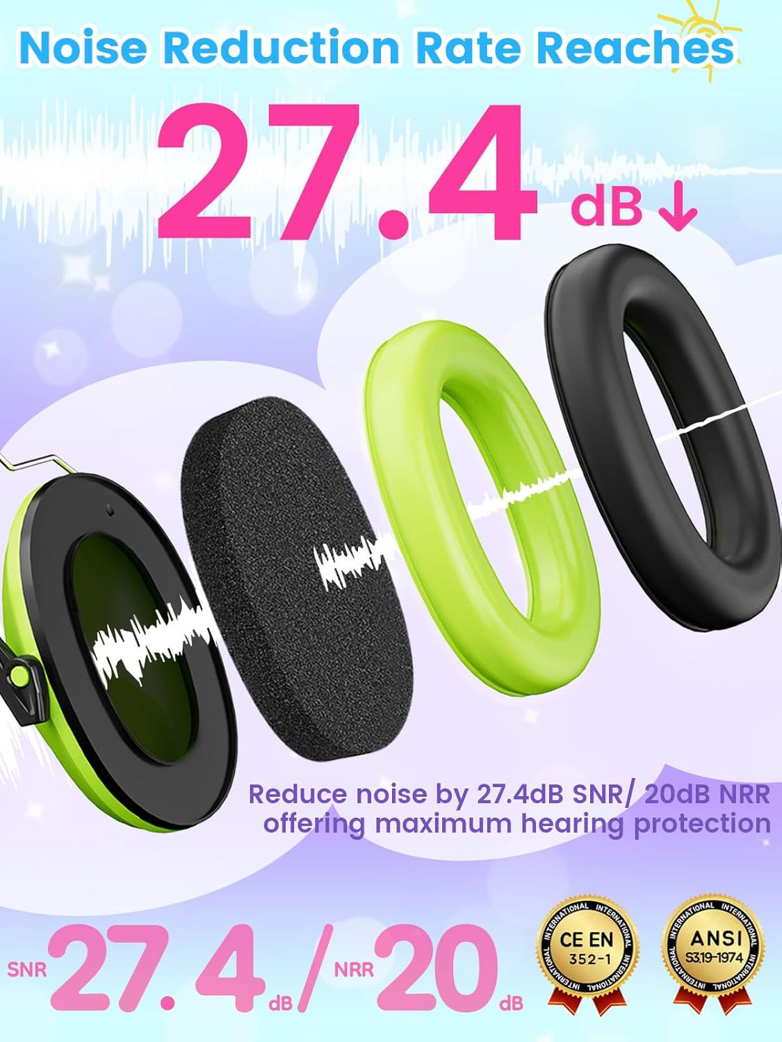 Thumbnail 3 de Dr.meter Ear Defenders SNR 27.4 dB for Kids