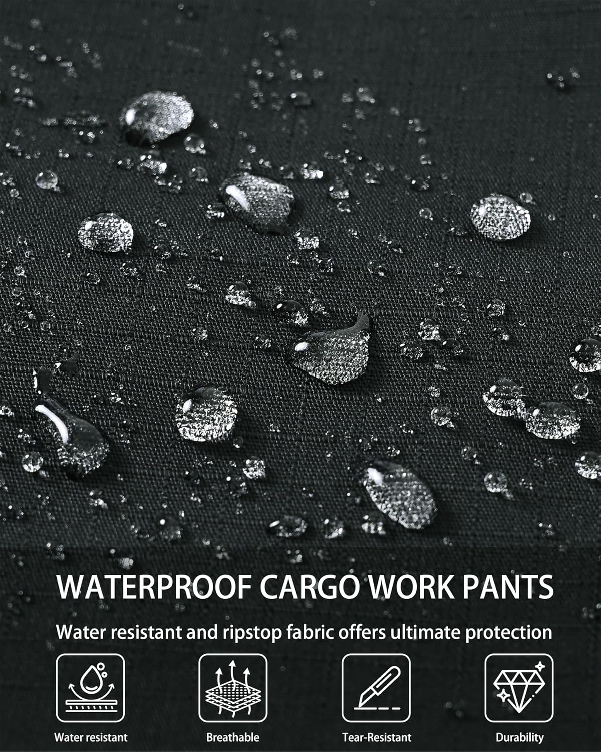 Detalle de CNBQDD Mens Work Pants: Ripstop Waterproof Cargo Pants with 7 Pockets