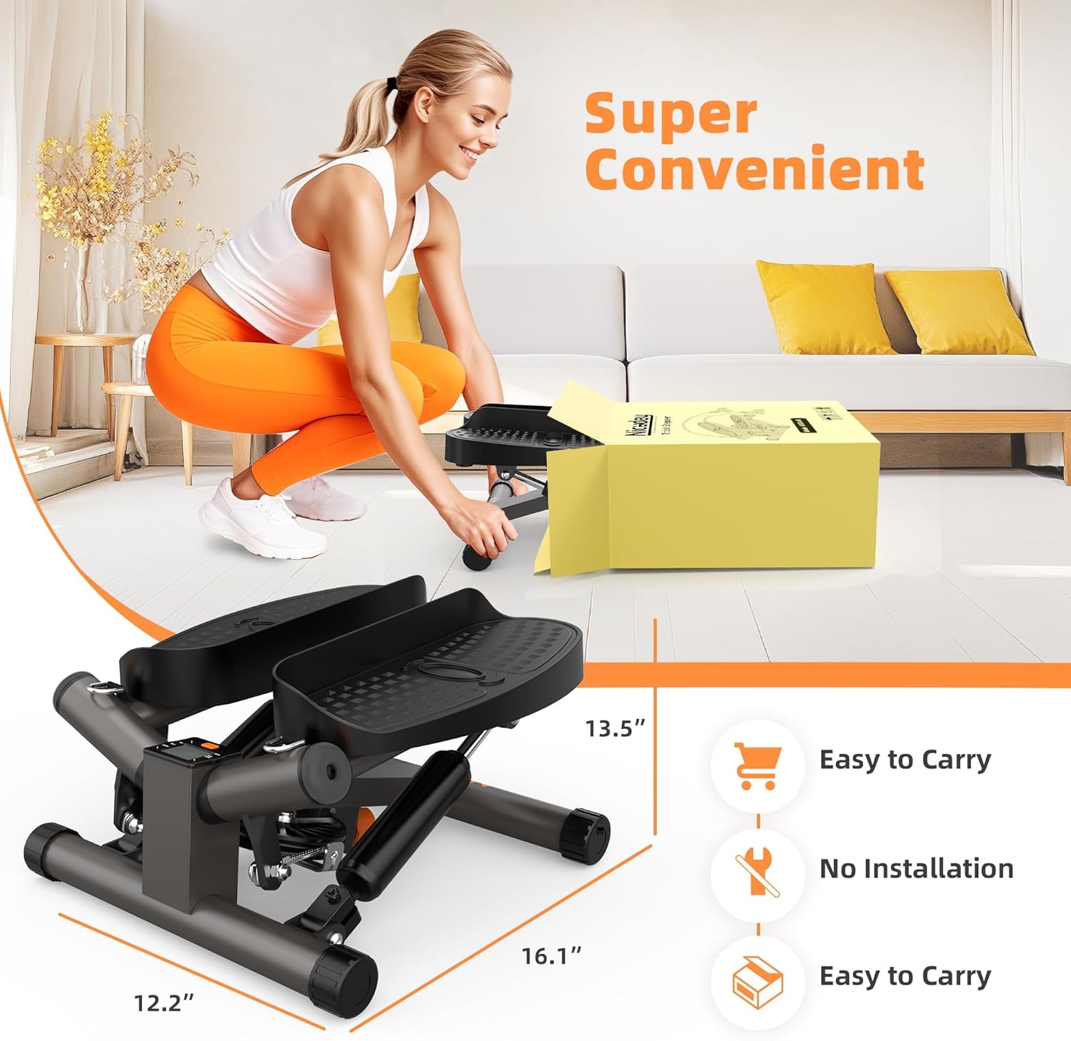Thumbnail 6 de Niceday Mini Stepper with LCD Monitor and Bands 🏋️♀