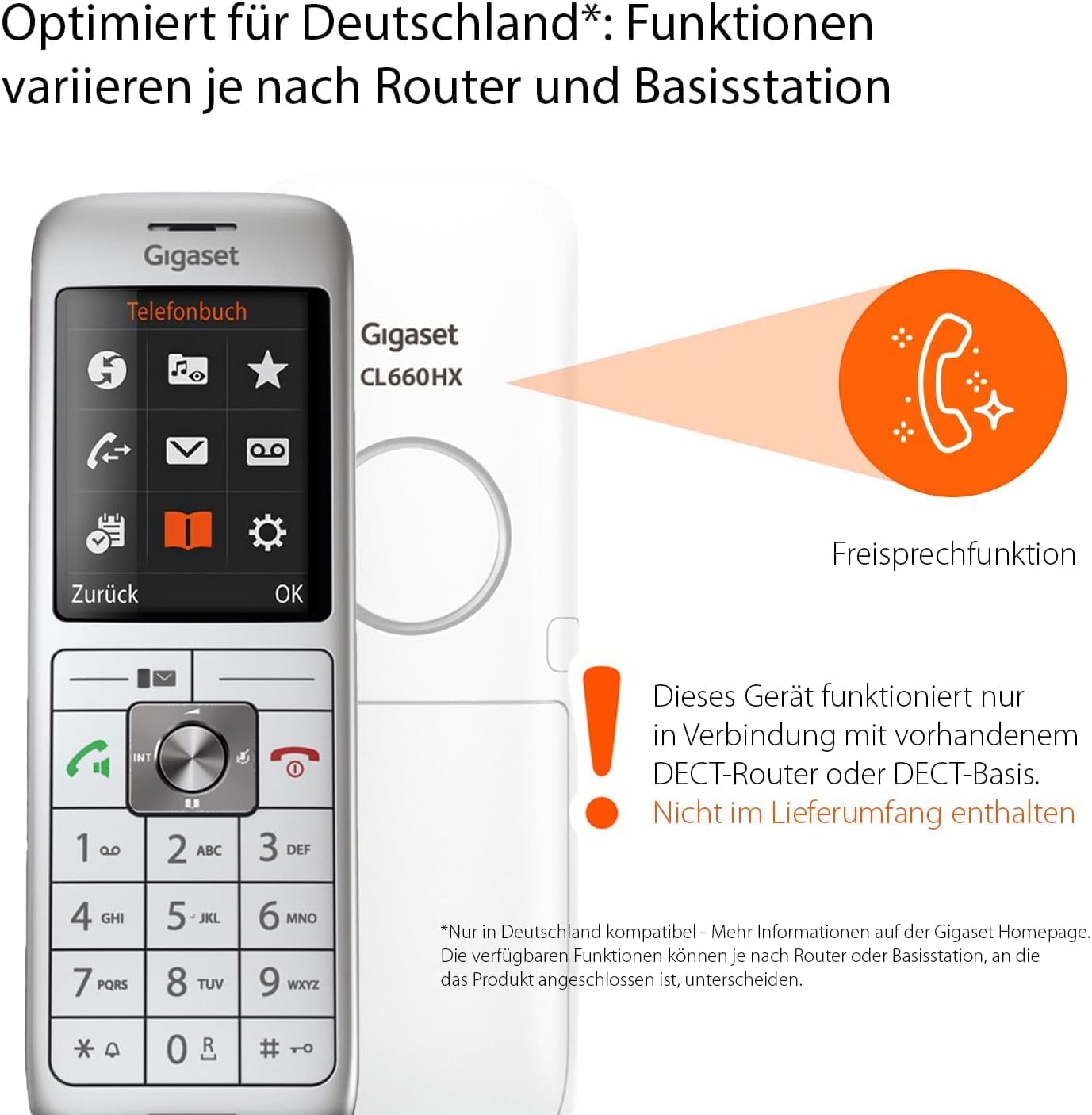 Thumbnail 2 de Gigaset CL660HX – hochwertiges DECT-Mobilteil mit Ladeschale, silber-weiß, Fritzbox-kompatibel