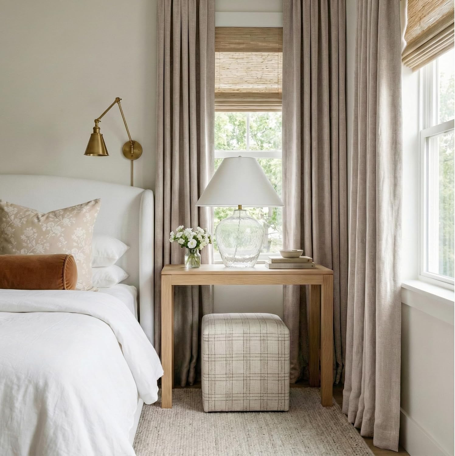 Detalle 2 de RYB HOME Blackout Curtains, 84 Inches Long