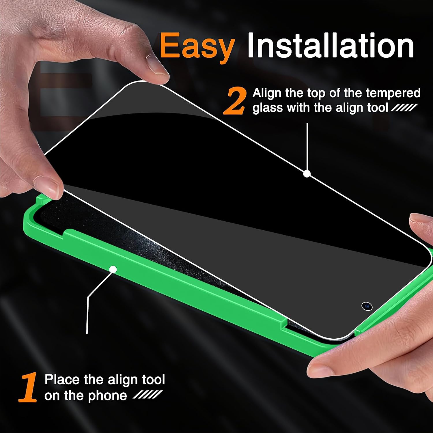 Detalle de Wiaocit iPhone 15 Pro Max Tempered Glass Privacy Screen Protector, 3-Pack