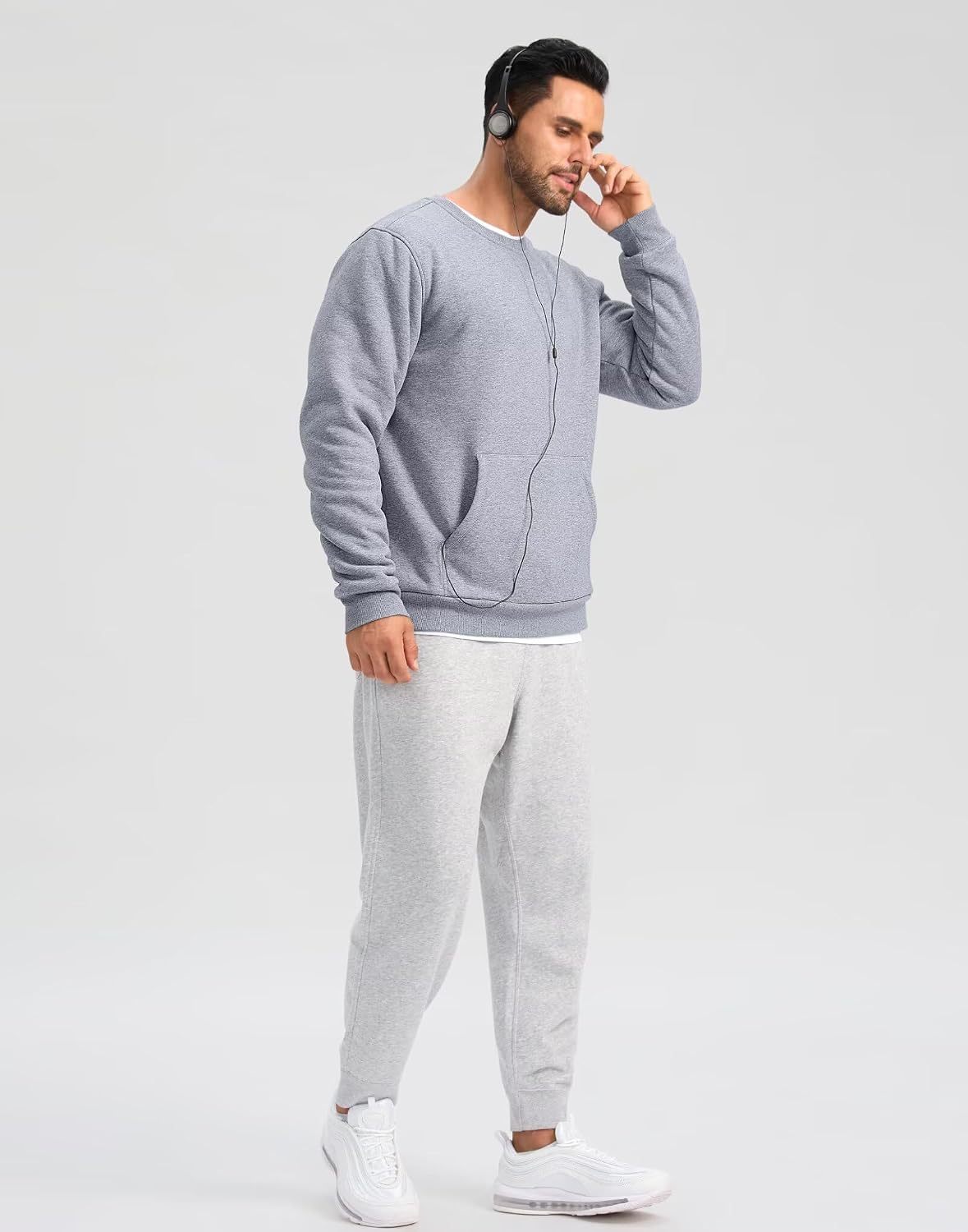 Thumbnail 5 de Pudolla Men's Sherpa Lined Crewneck Sweatshirt