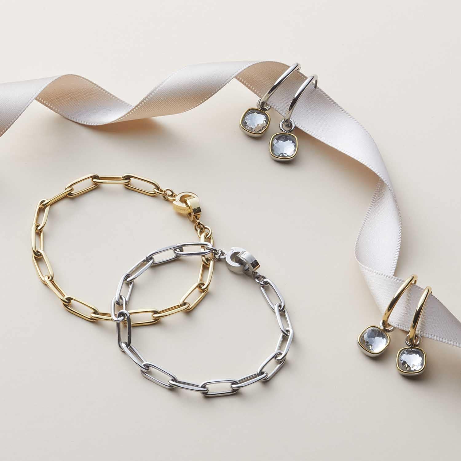 Thumbnail 2 de JEWELS BY LEONARDO Kreolen Beauty's Alida – Puristische Hoop-Ohrstecker aus silberfarbenem Edelstahl (1 Paar)