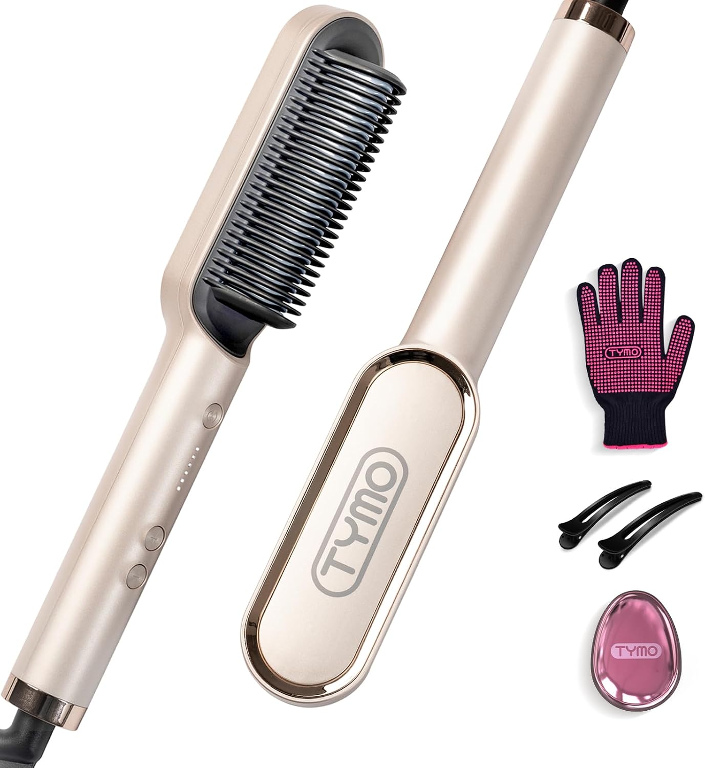 Detalle de TYMO RING HC100G stijltangborstel met keramische coating en 5 temperatuurstanden