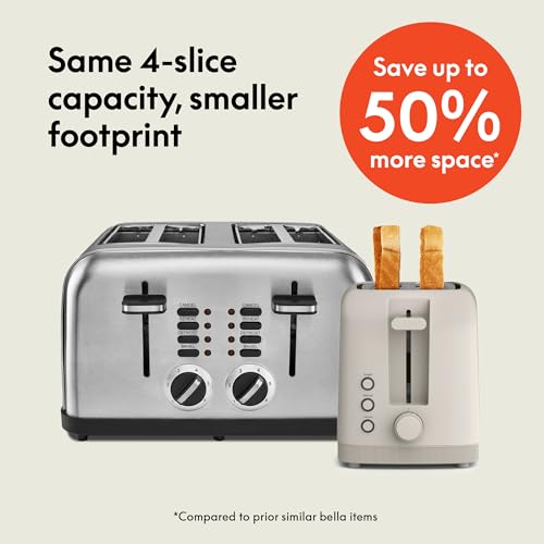 Thumbnail 1 de bella Fits-Anywhere Slim Toaster: 4-Slice, Extra Long & Wide Slot, Oatmilk