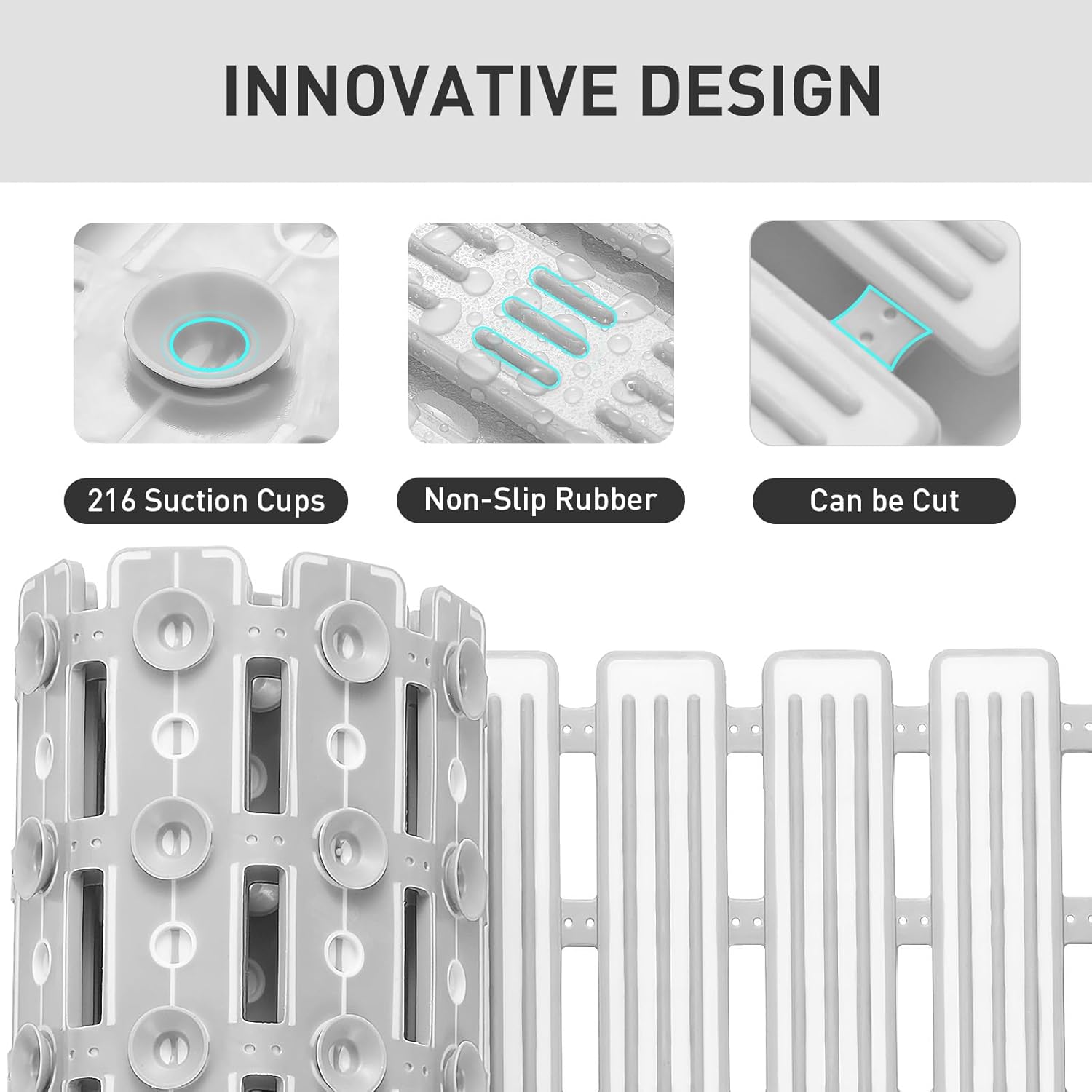 Thumbnail 2 de XIYUNTE Large Shower Mat 90x40cm non slip