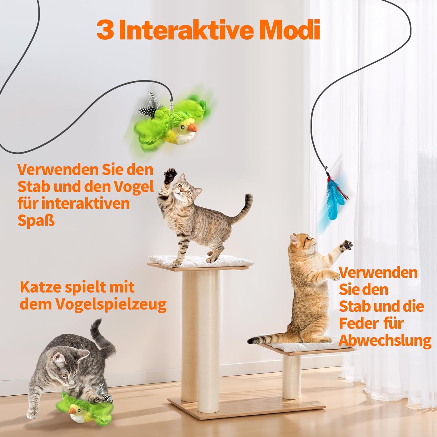 Detalle 2 de Toozey Interaktives Katzenspielzeug 16 cm đŸ