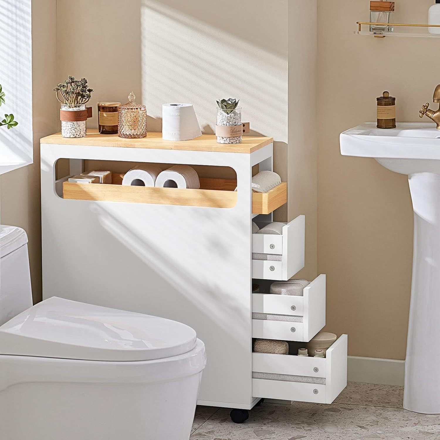 Detalle 2 de SoBuy BZR54-II-W meuble colonne 65x23x82 cm