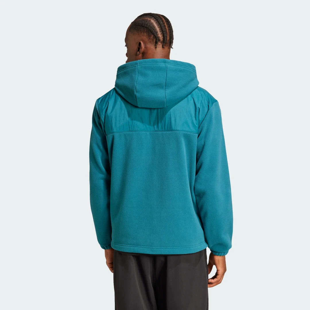 Thumbnail 1 de Chaqueta con capucha Adicolor Teddy Fleece 3 bandas de Adidas – turquesa