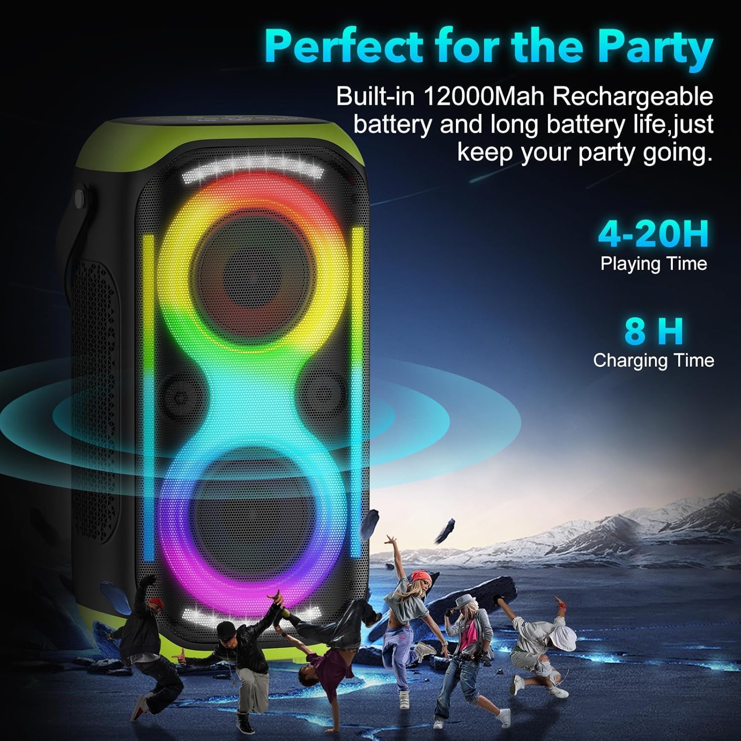 Detalle 2 de TYOTY Bluetooth Speaker 160W portable boombox 🔊
