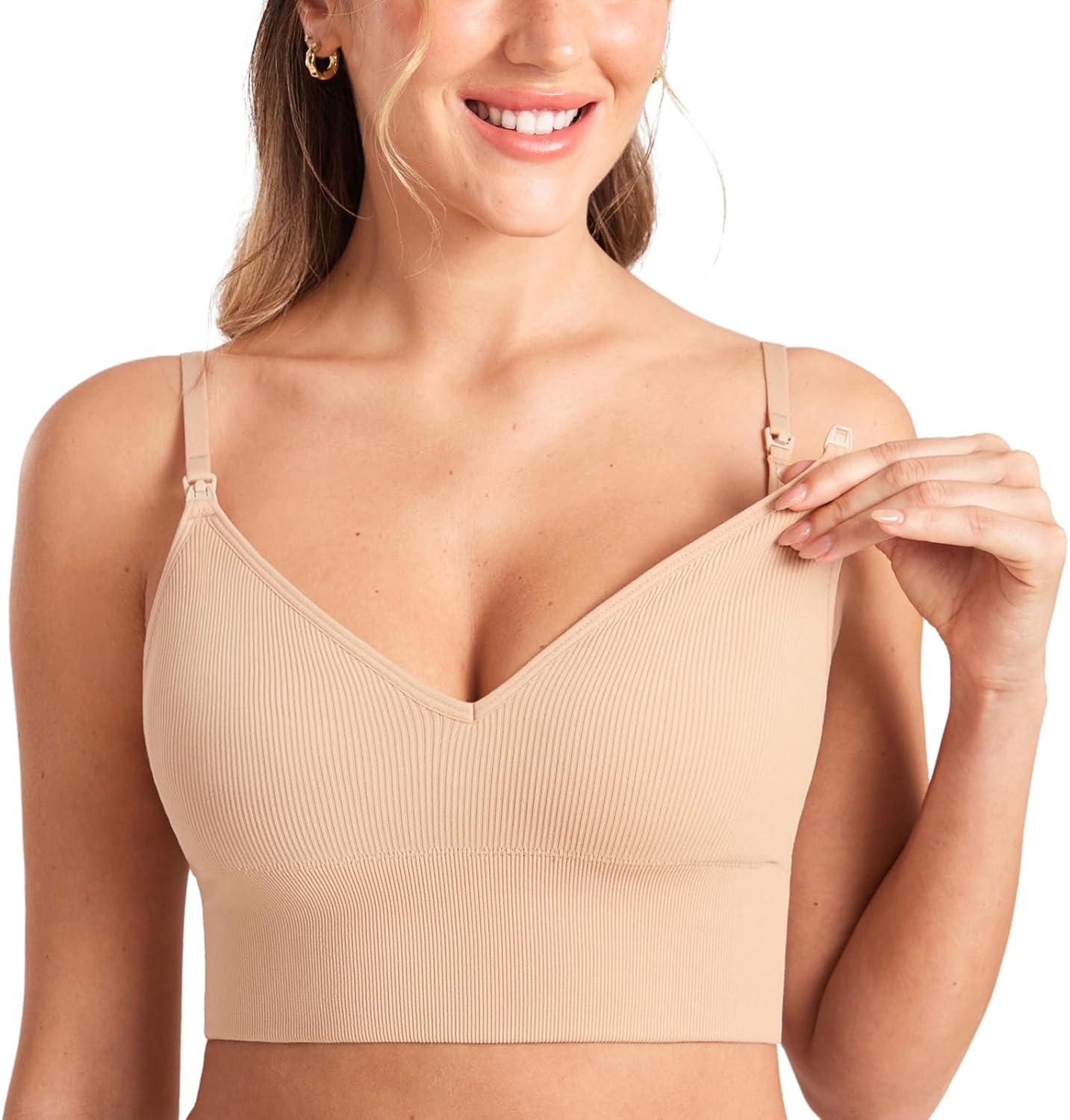 Thumbnail 6 de MOMANDA Soutien-Gorge d'allaitement Allongé et sans armatures à col en V – Confort longline