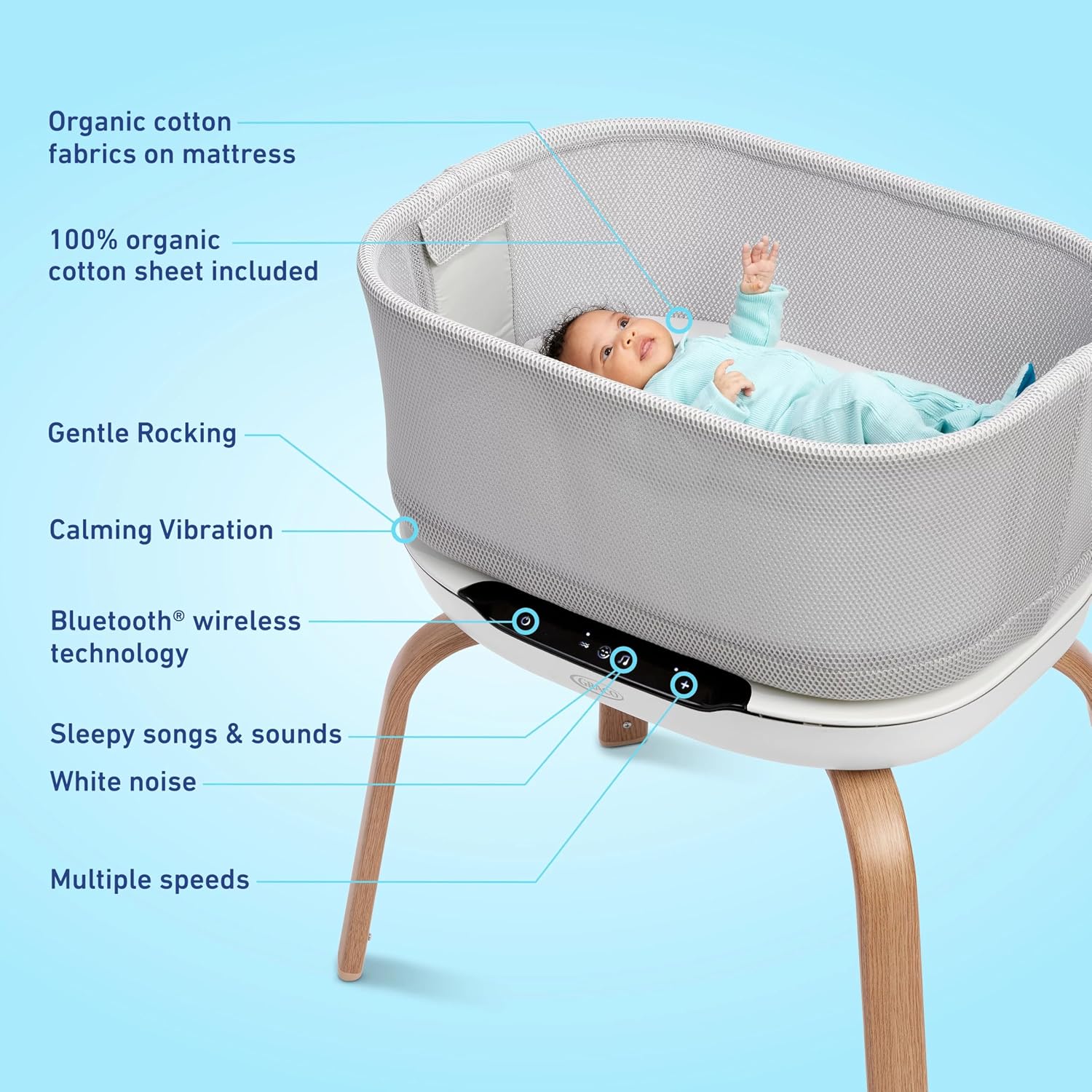 Thumbnail 5 de Graco SmartSense Soothing Baby Bassinet 6M