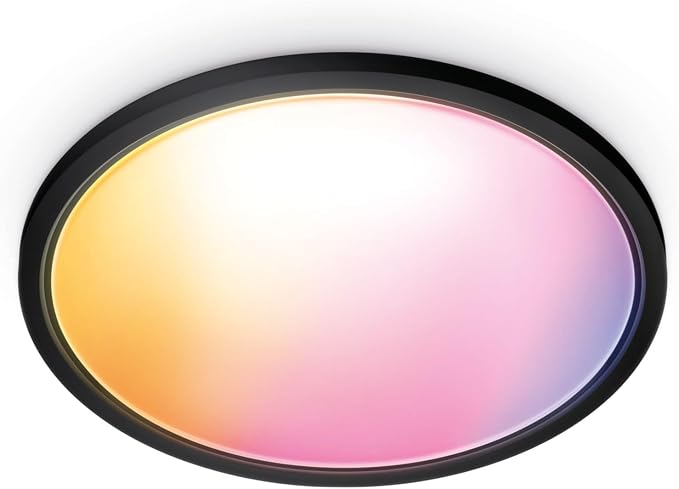 Detalle de WiZ Plafón LED inteligente SuperSlim 22W color, Wi-Fi, Alexa & Google