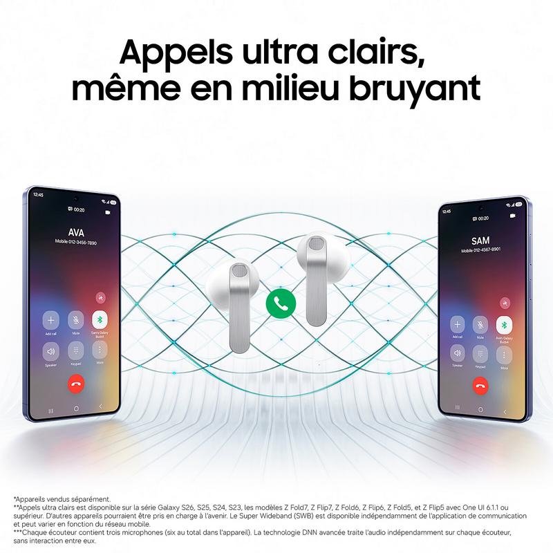 Detalle de Samsung Galaxy Buds4 inalámbricos: sonido de alta fidelidad, ANC y autonomía de larga duración