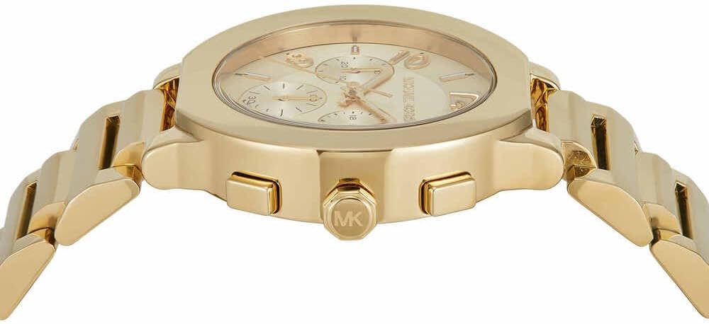 Detalle 2 de Michael Kors Damen-Uhr Analog Quarz 32029929 mit goldenem Zifferblatt