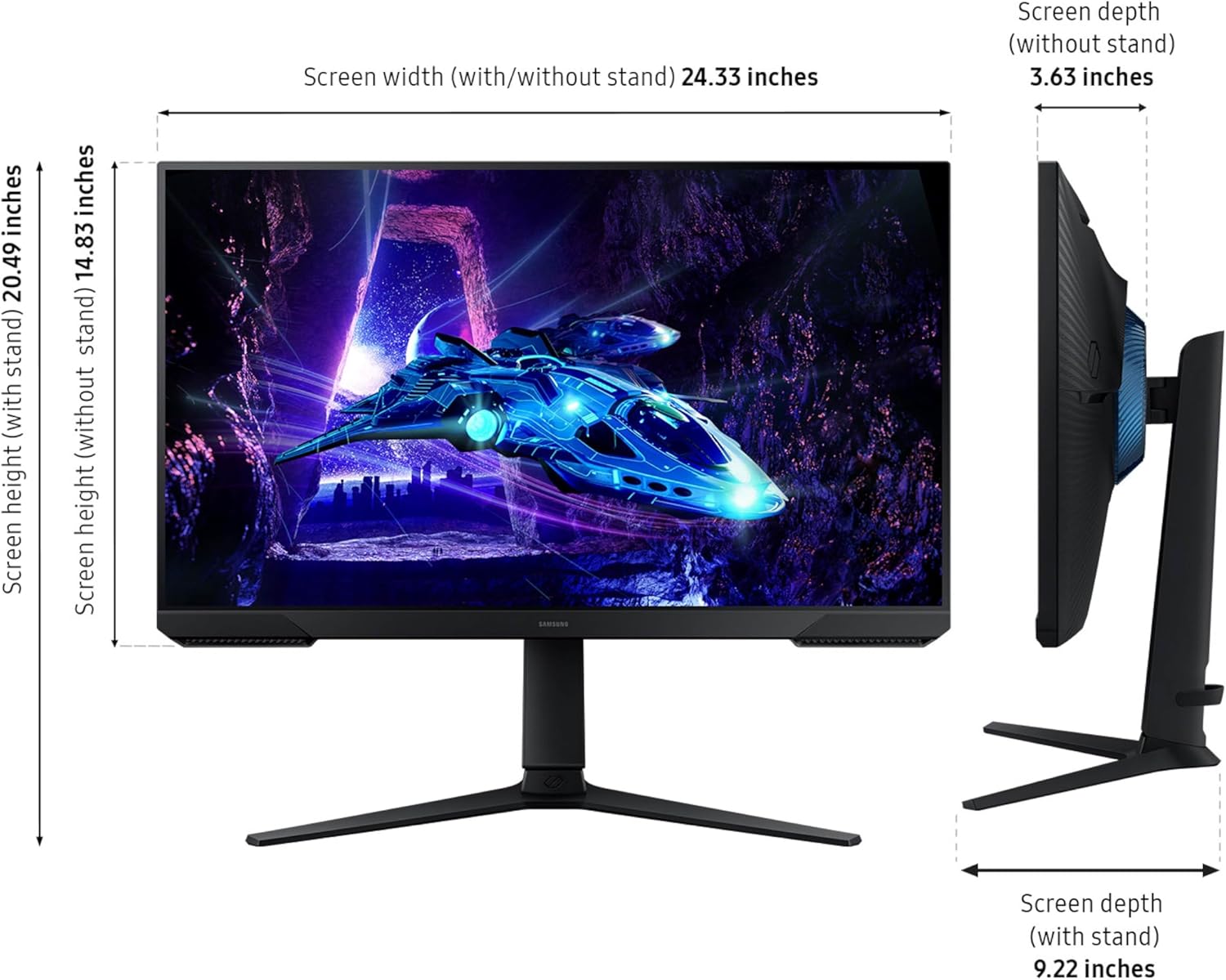 Detalle de Samsung 27-Inch Odyssey G3 (G30D) Series FHD Gaming Monitor (LS27DG302ENXZA) — 180Hz, 1ms, AMD FreeSync