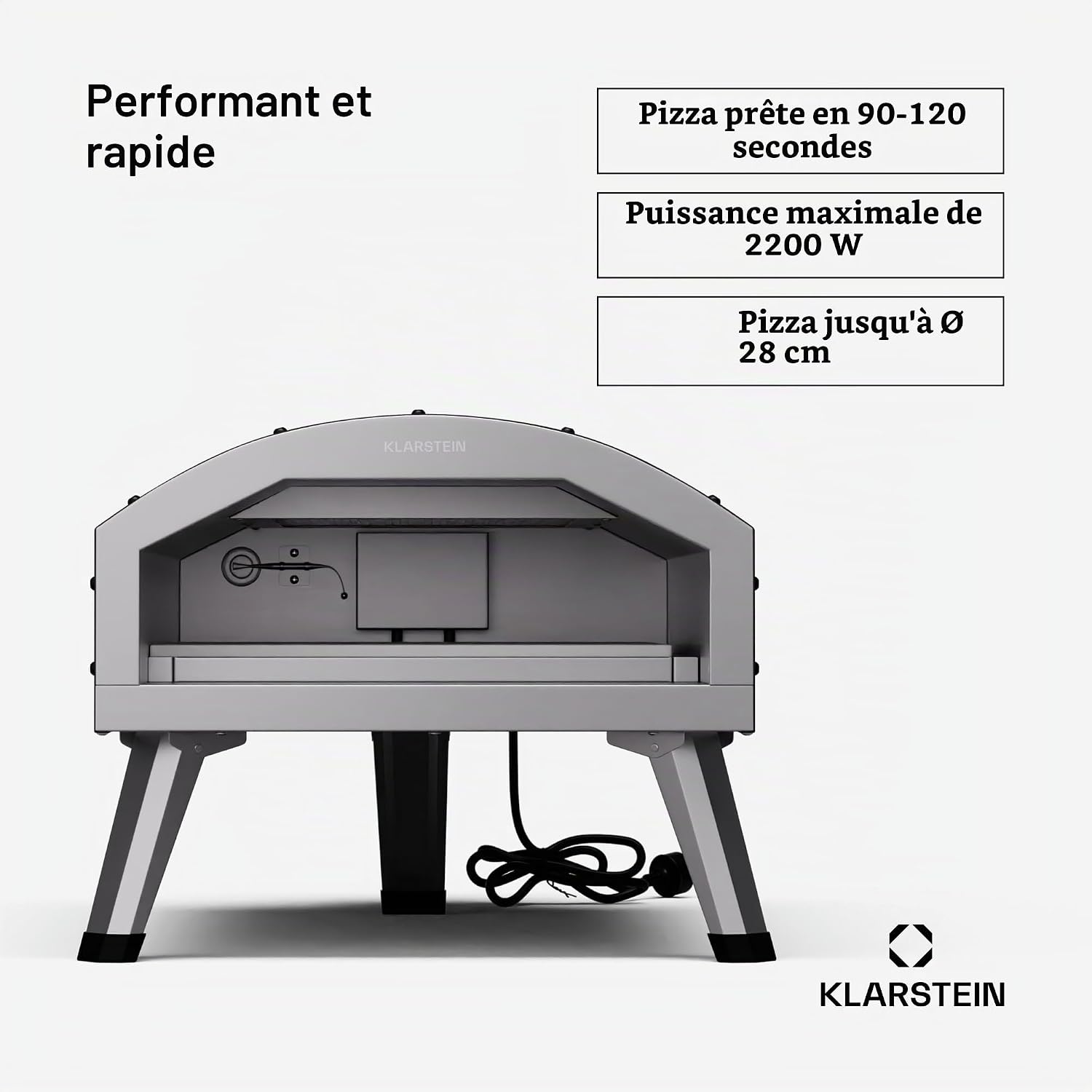 Detalle 2 de KLARSTEIN LaFiamma POV6-Kl-NA-E-BK elektrische pizzaoven, 2.200 W