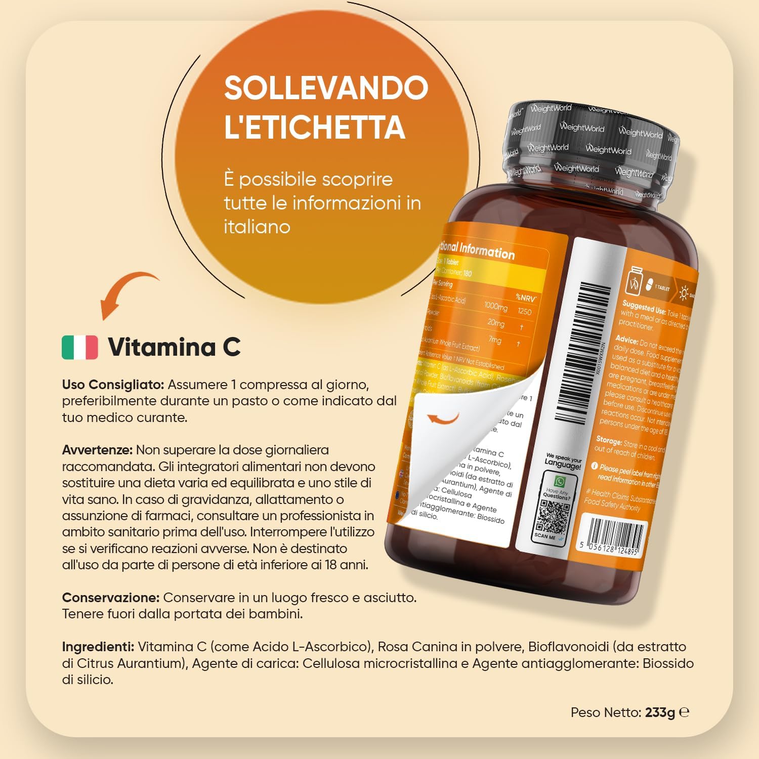 Thumbnail 5 de Vitamina C 1000mg vegana 180 compresse — integratore 🍊