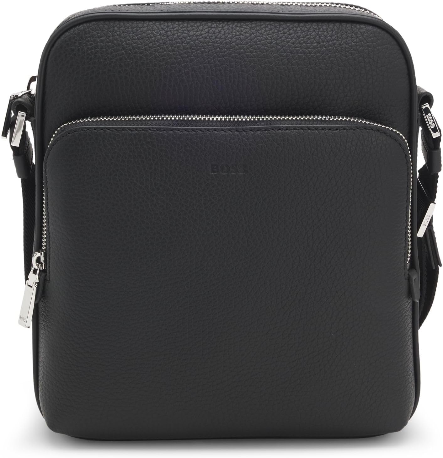 Detalle de BOSS New Crosstown NS Zip — Sac reporter en cuir italien à grain naturel (homme)