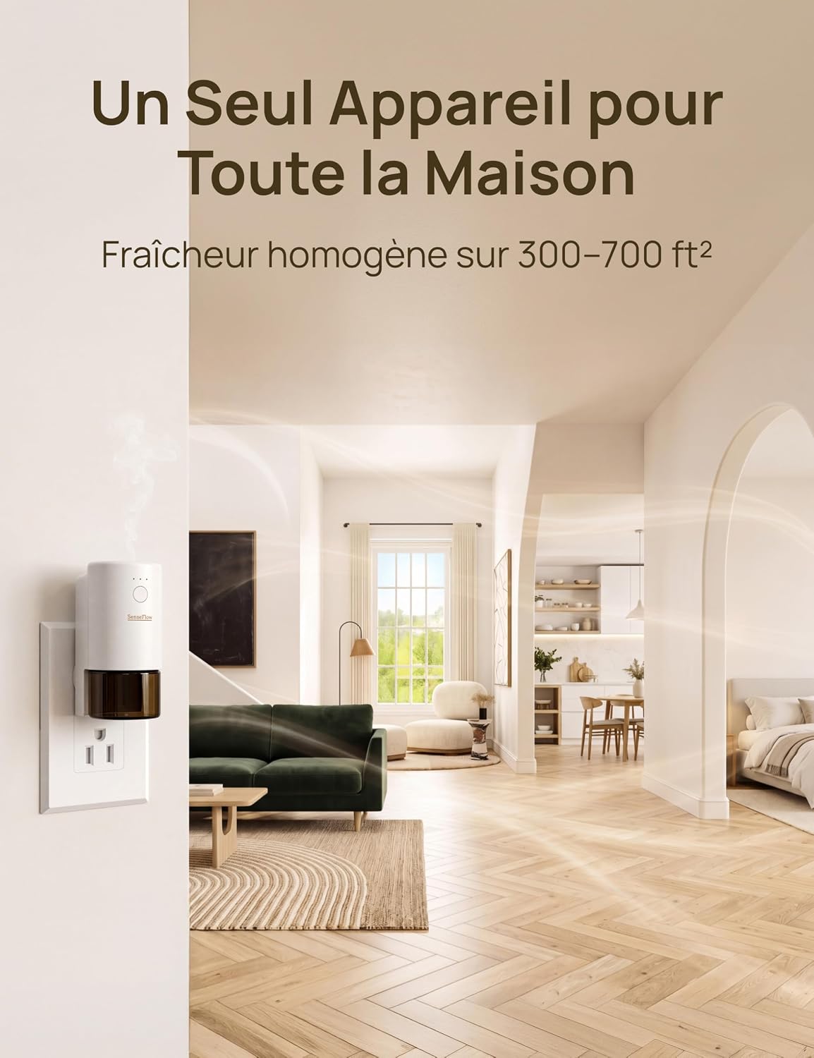 Detalle 2 de SenseFlow Diffuseur Huiles Essentielles SF101 Pro – Jasmine Berry Bloom, Ultra-sonique sans eau