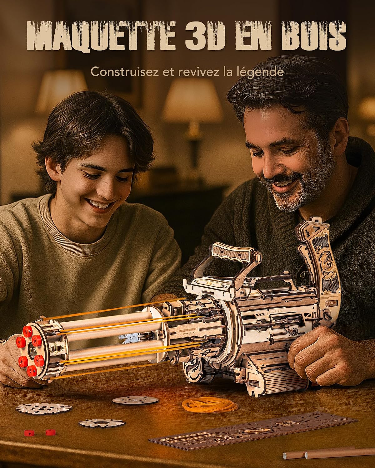Detalle 2 de ROKR LQA01 Puzzle 3D bois 412 pièces kit mécanique 🧩