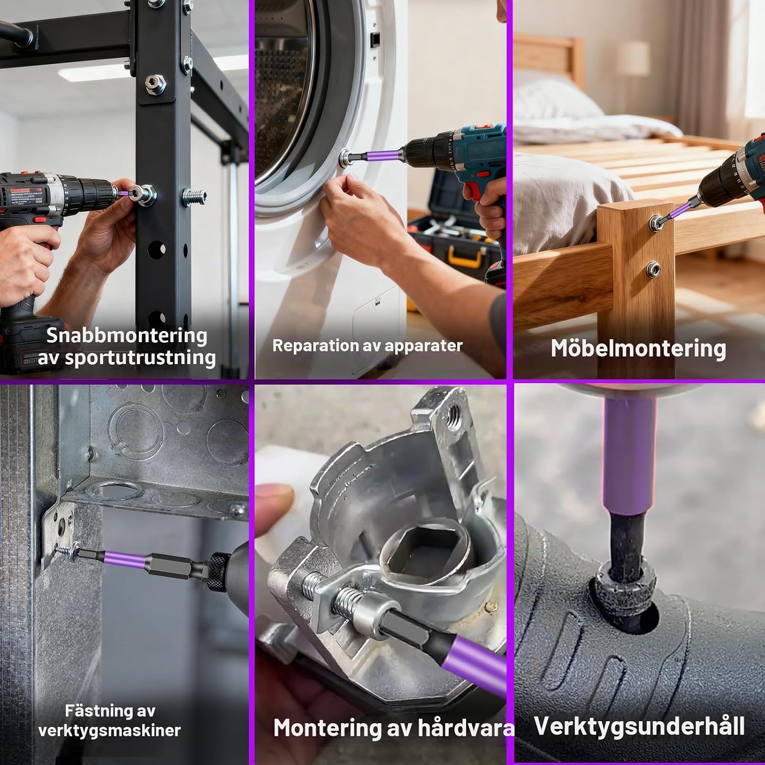 Thumbnail 1 de YURINWOO Hex Head Allen Wrench Drill Bit-FR insexbits, 10 delar i S2-stål