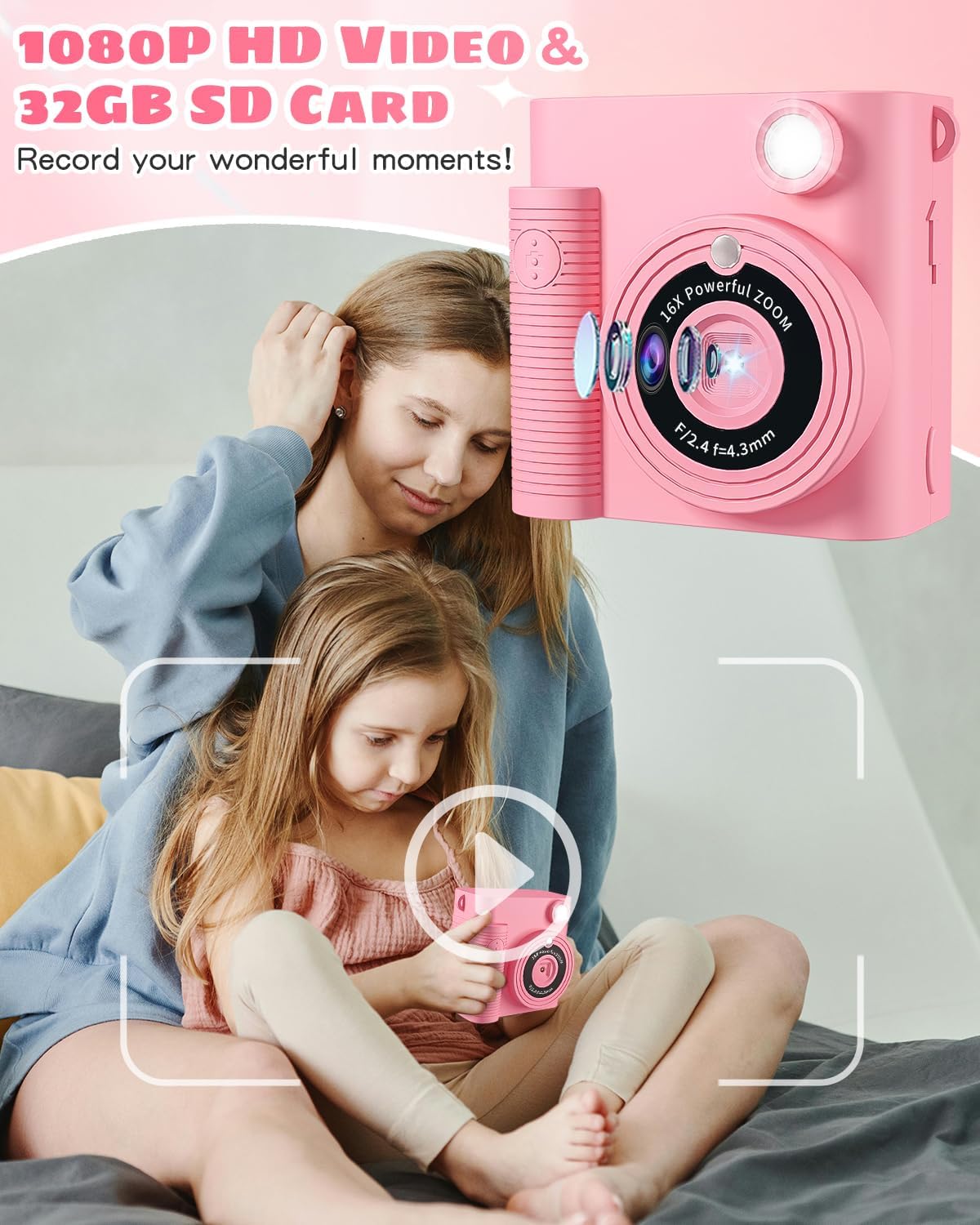 Thumbnail 4 de CKATE Kids Camera Instant Print 1080P with 32GB
