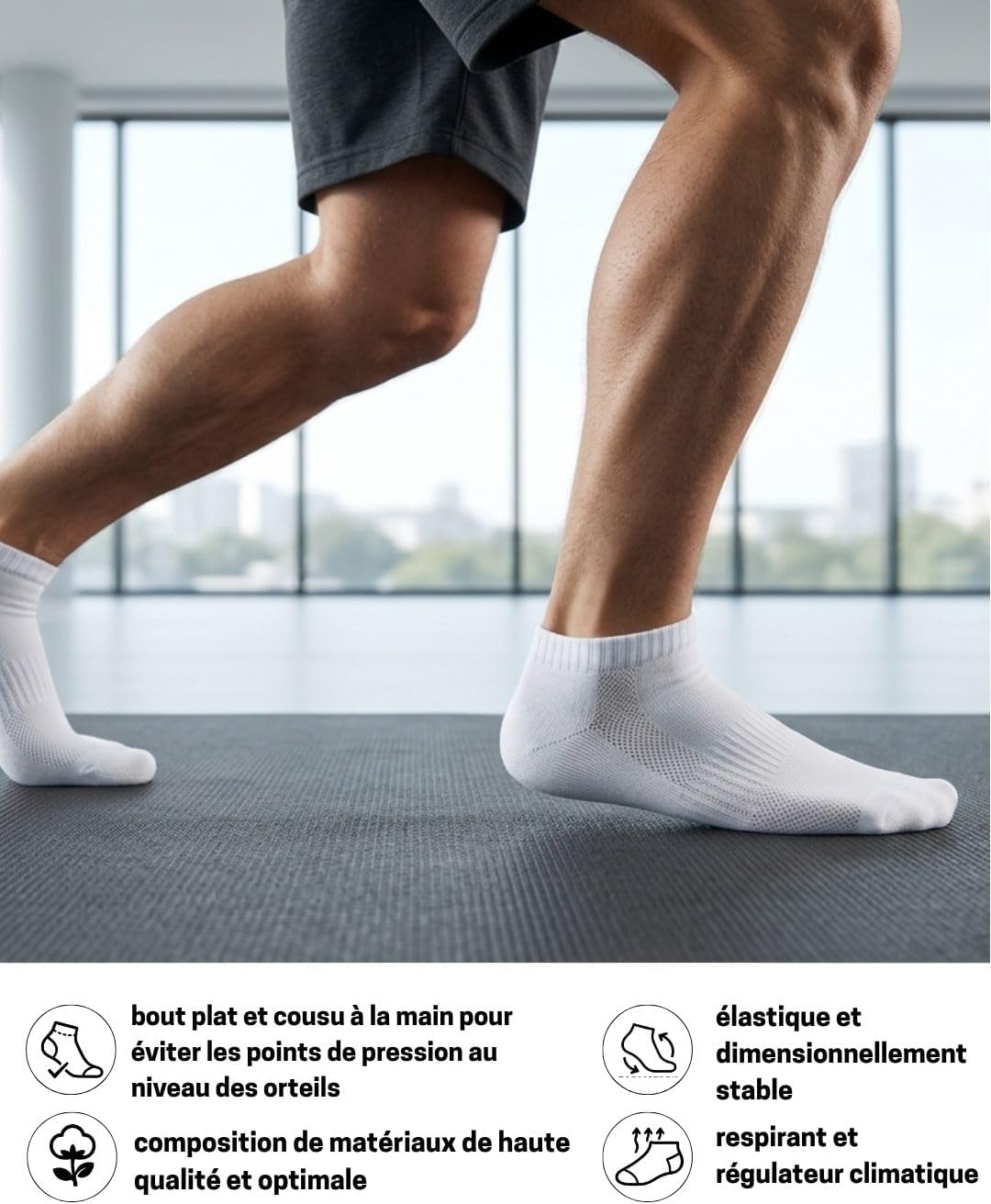 Detalle de 10 Paires Chaussettes Basses Homme Femme – Mesh respirant et confort premium