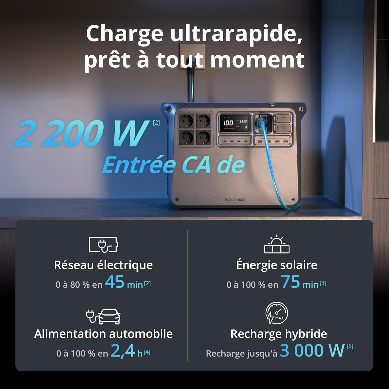 Detalle de DJI Power 2000 station électrique 3000W
