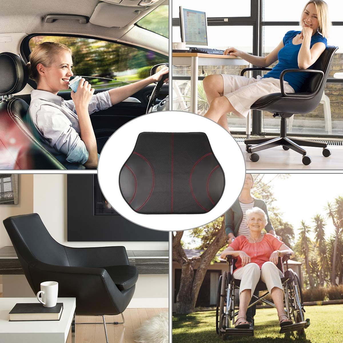 Thumbnail 4 de KOYOSO Cuscino Lombare Auto in Pelle con Memory Foam — Supporto Ergonomico per Schiena