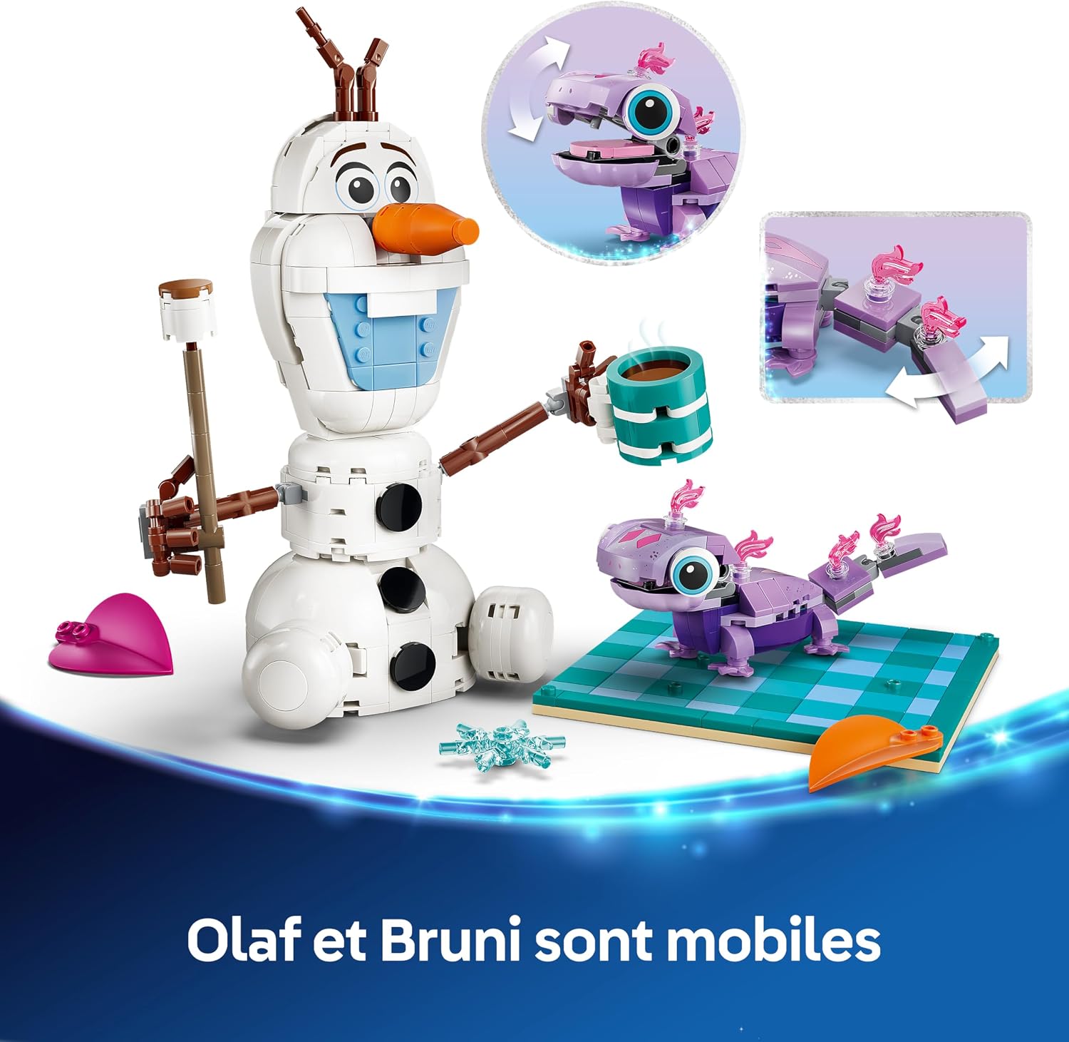 Detalle de LEGO Disney Le Pique-Nique d’Olaf et Bruni (43287) – Figurines LEGO ǀ Disney pour enfants dès 7 ans