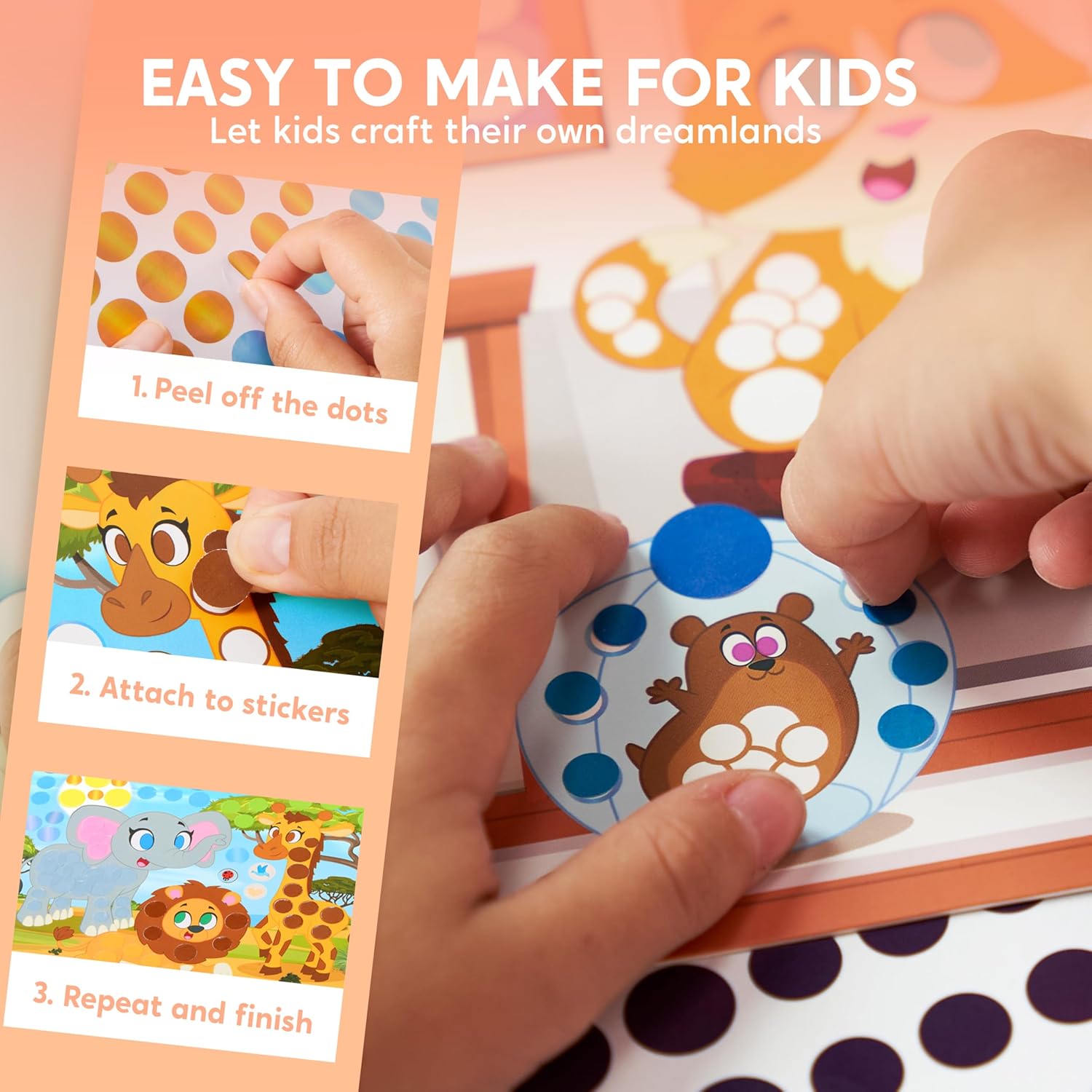 Thumbnail 3 de Klever Kits Dot Art Aktivität – Dot It Tiere, DIY Bastelset für Kinder ab 3+, ideal für Reisen