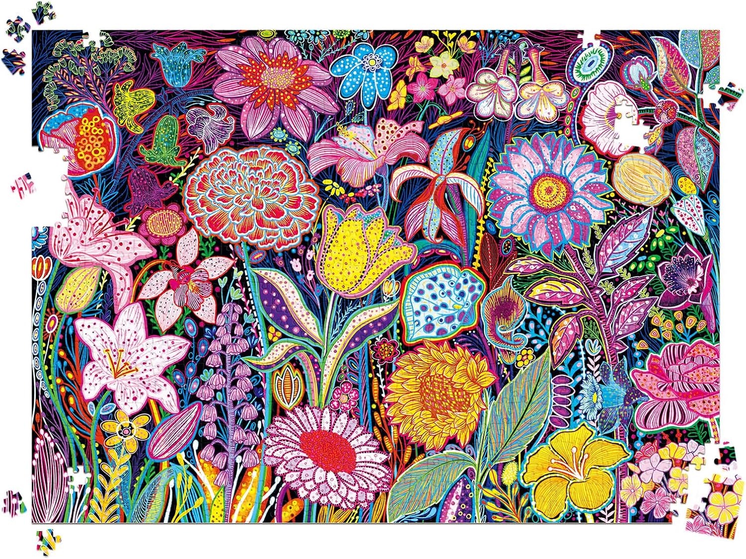 Detalle de HUADADA 1000-Piece Jigsaw Puzzle for Adults – Flower Puzzle with 70x50 cm finish