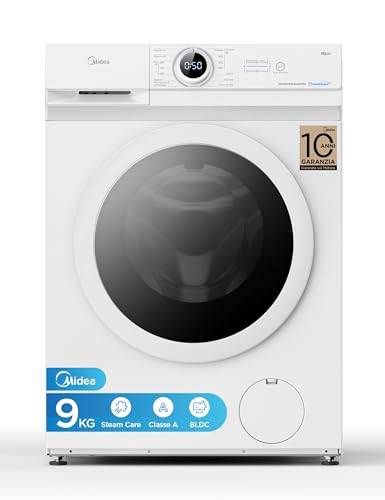 Detalle de Midea Lavatrice Slim 9 kg Classe A, motore BLDC 1400 giri – design slim per spazi ridotti