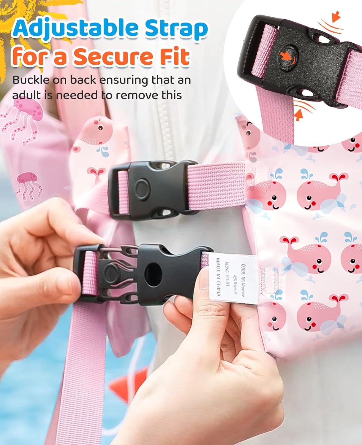 Thumbnail 3 de HeySplash Kids Swim Vest: Safe, Flexible Puddle Jumper for 33–66 lb Swimmers