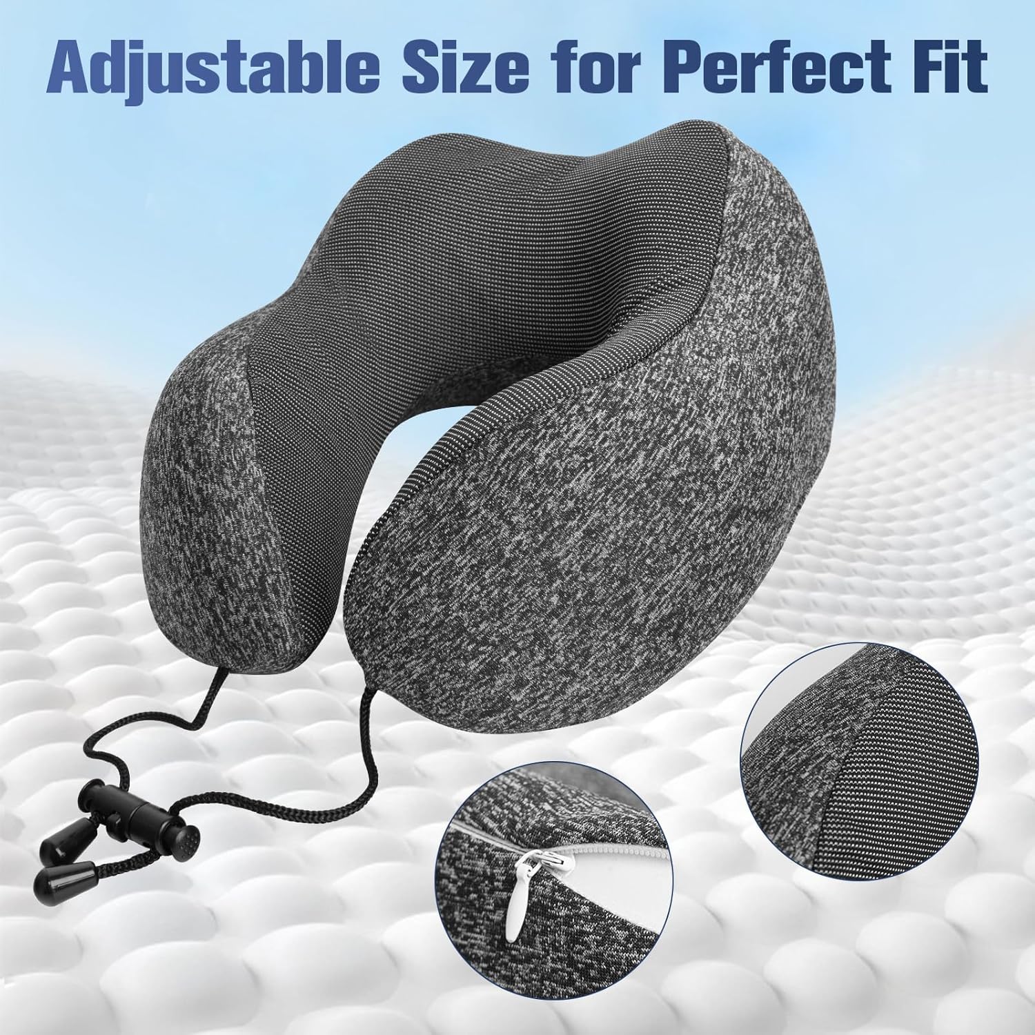 Thumbnail 5 de XXXFLOWER Travel Neck Pillow with Memory Foam – Dark Grey