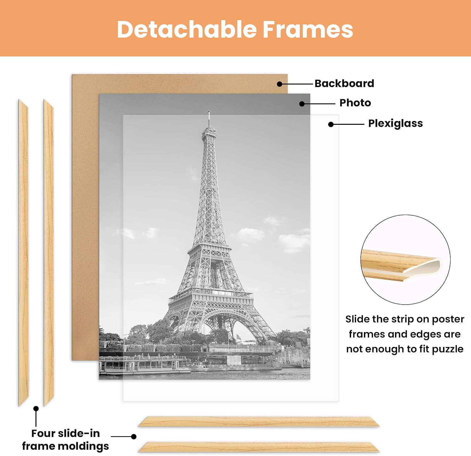 Detalle de upsimples 12x16 Picture Frame Natural 3 Pack