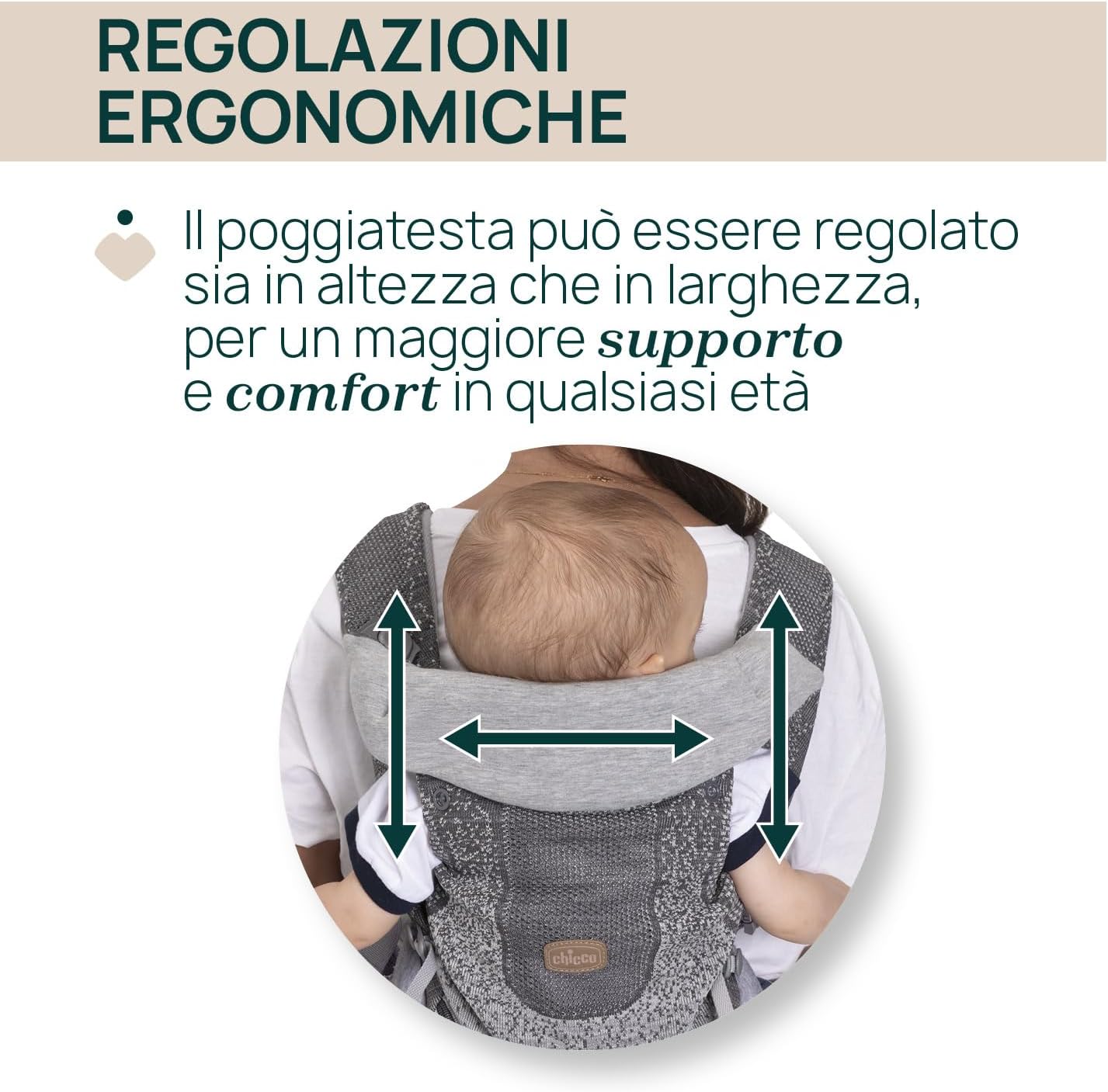 Thumbnail 6 de Chicco Airy Hip Fit Marsupio Ergonomico 3-in-1 – Flyknit traspirante e supporto base removibile