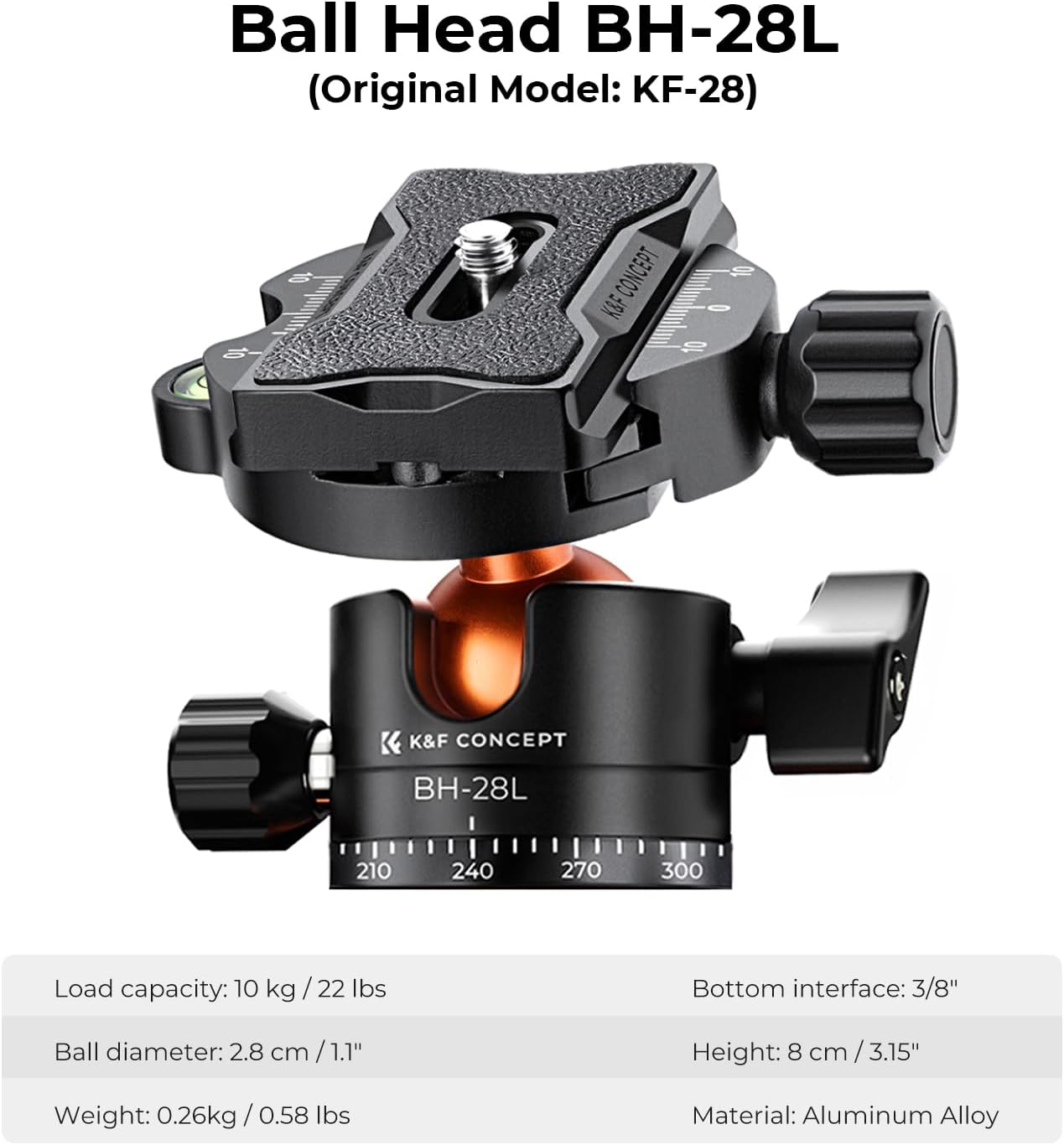 Detalle 2 de K&F Concept 238CM Stativ T254A8(SA254T1) – 360° Panoramastativ mit 90° Mittelsäule