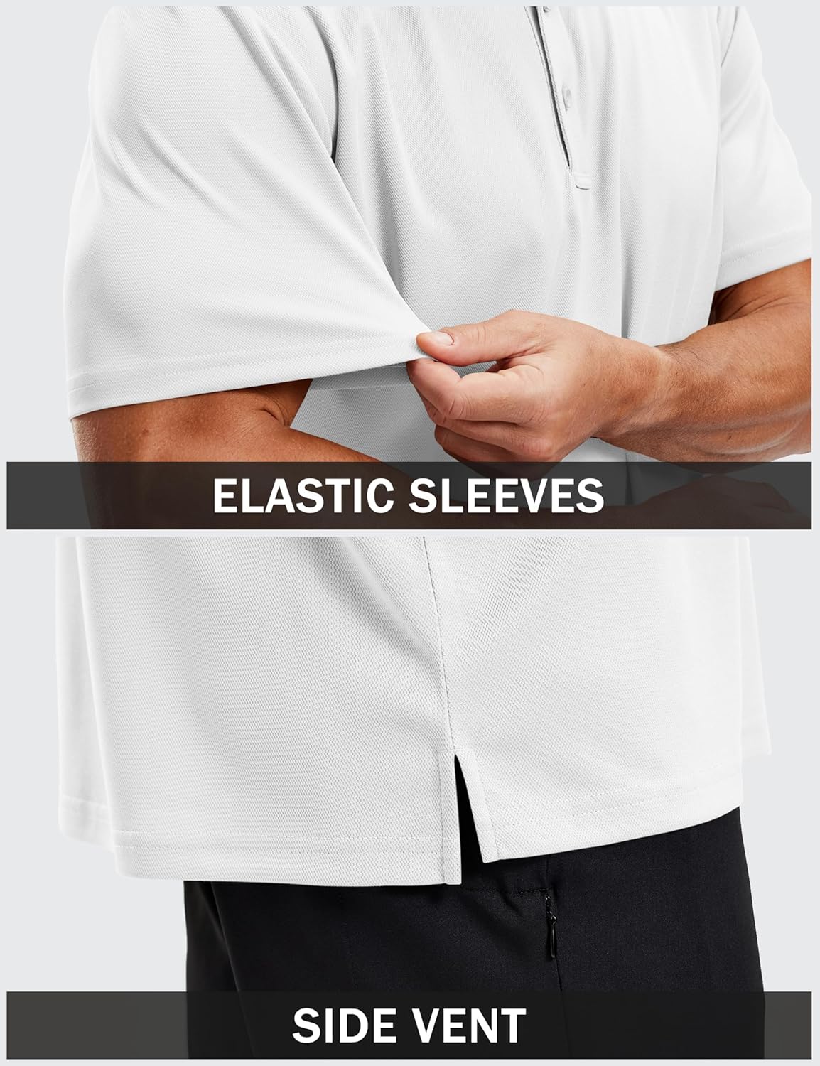 Thumbnail 3 de TACVASEN Herren-Poloshirt Kurzarm für Sommer, atmungsaktiv & schnell trocknend – Basic Polo für Golf & Sport