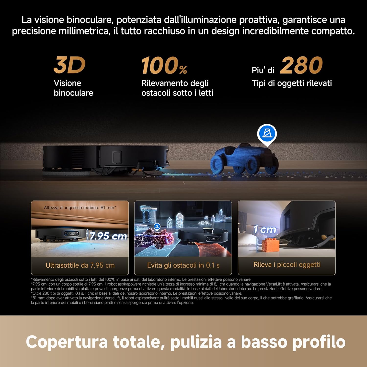 Thumbnail 2 de DREAME X50s Ultra: robot aspirapolvere e lavapavimenti ultra-sottile 7,95 cm