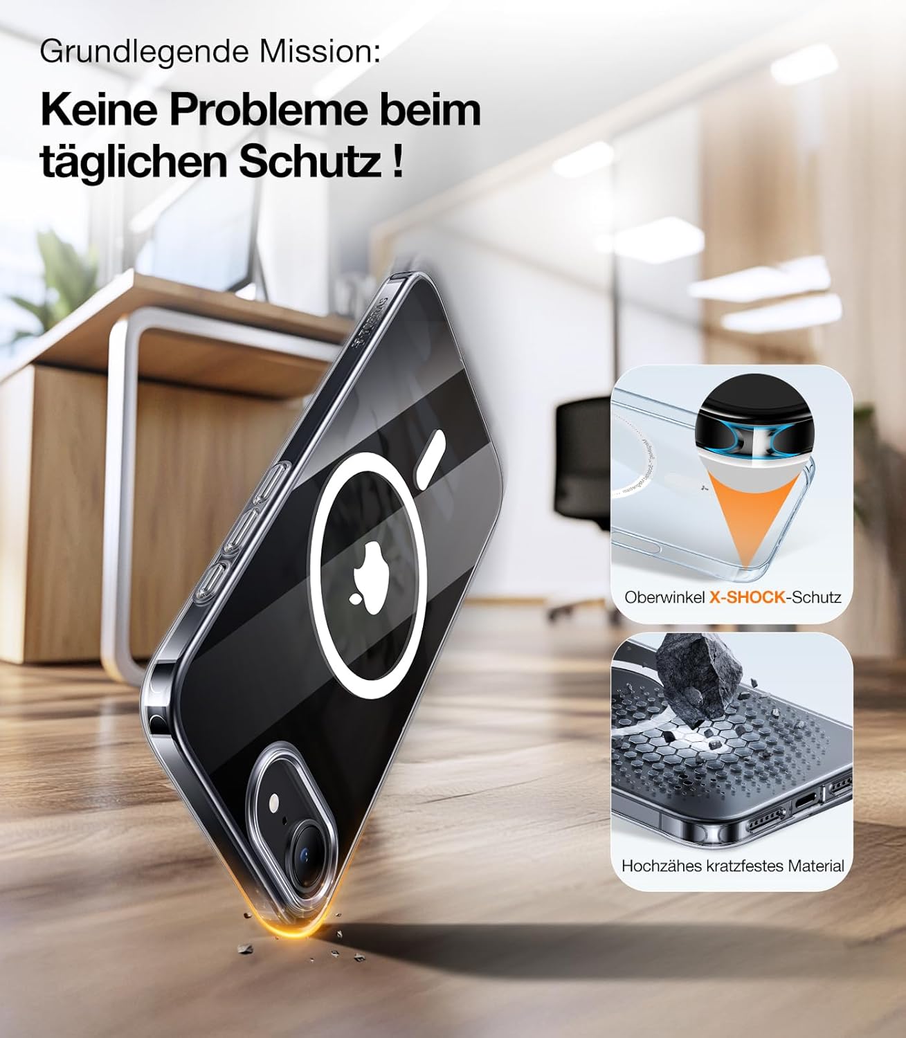 Thumbnail 5 de TORRAS Ultra Dünn Case für iPhone 17e / iPhone 16e mit MagSafe, transparent – kratzfest & Soft-Touch-Griff