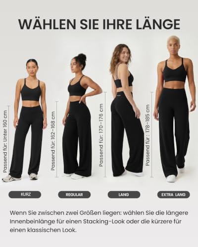 Detalle 2 de JOYSPELS Damen-Leggings in Schwarz, Größe M, Extra Lang, mit geradem Bein