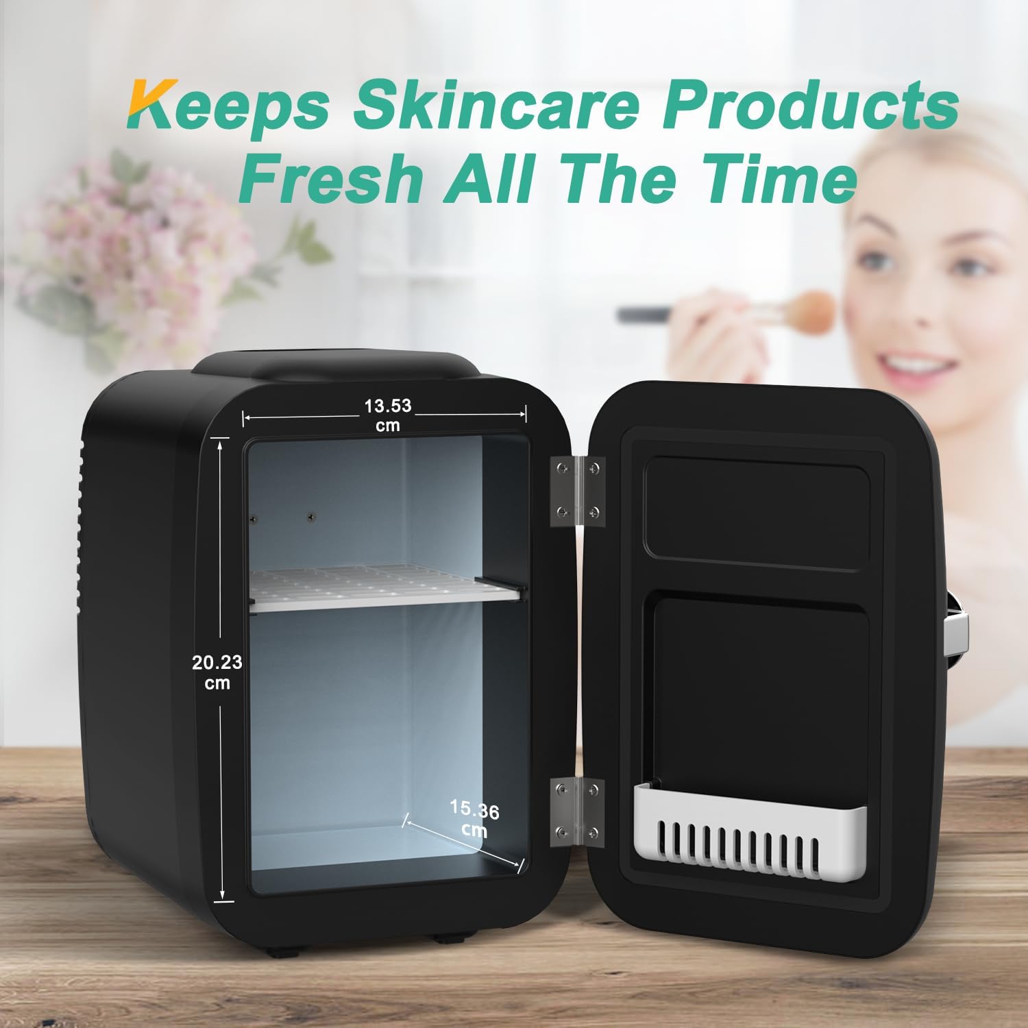 Thumbnail 4 de CROWNFUL Mini Fridge 4 Litre: Portable Cooler and Warmer for Skin Care, Cosmetics and Snacks