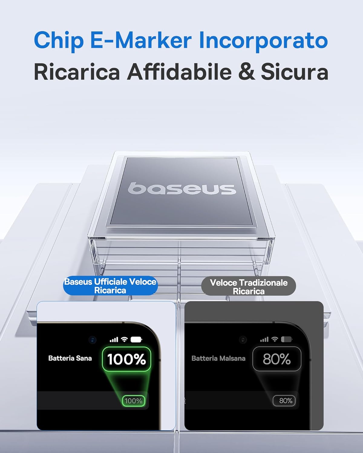 Thumbnail 4 de Baseus Cavo USB-C con Display Digitale, Ricarica 100 W, 2 m – Cavo intrecciato da USB-C a USB-C